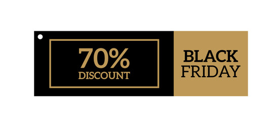 Gold sticker Black Friday 70% discount