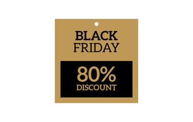 Gold sticker Black Friday 80% discount
