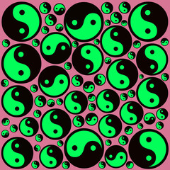 Fototapeta premium Seamless yin yang pattern