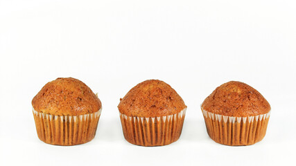 Banana cake made from Cavendish Banana isolate on white background.