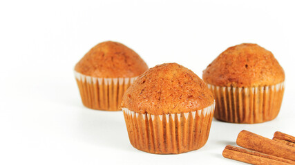 Banana cake made from Cavendish Banana isolate on white background.