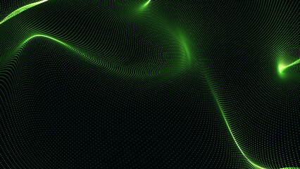 Mir green wave isolated on the black background.