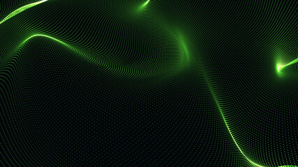 Fototapeta premium Mir green wave isolated on the black background.