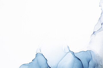Marble ink abstract art from exquisite original painting for abstract background . Painting was painted on high quality paper texture to create smooth marble background pattern of ombre alcohol ink . © InfiniteFlow