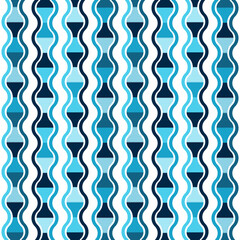 Abstract geometric water seamless pattern design - retro blue wallpaper - 543856767