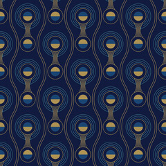 Art deco seamless pattern with art noveau elements - neo art deco design - 543856932