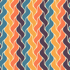 Retro seamless pattern - colorful nostalgic background design - 543857148