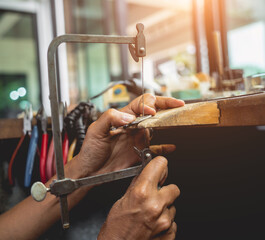 Master class in a large workshop for the manufacture of handmade jewelry