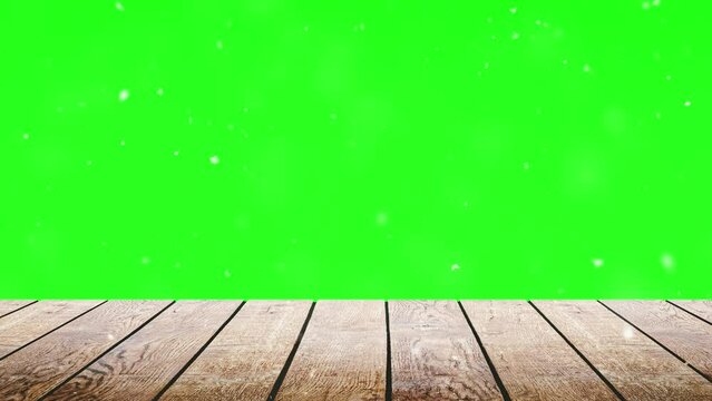 Winter Christmas background with falling snow on chroma kay 