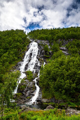 Vertical waterfall Flesefossen