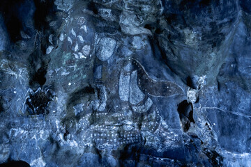Beautiful texture of dark stone background in the cave