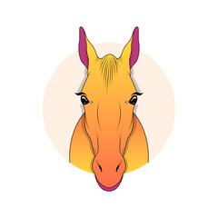 Horse cartoon logo vector icon 