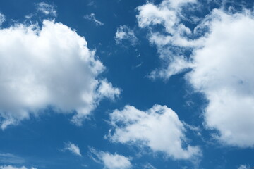 Obraz premium White Clouds with Blue Sky Background.