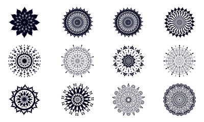 set of mandala, mandala bundle, 12 mandalas package, colorful mandala set, pattern design vector Vintage mandala 