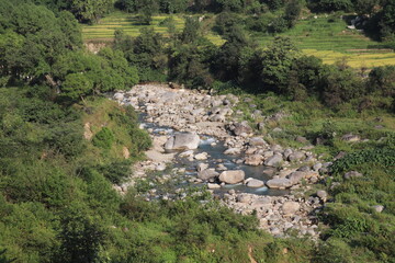 river in the mountains in Dharashmala , Himachal Pradesh 