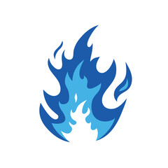 Gas icon. Blue flame. Fire icon on white background. Vectorillustration