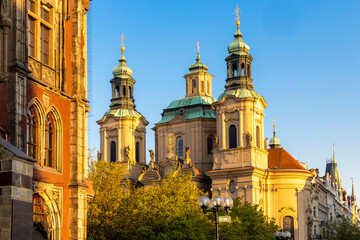 Fototapeta na wymiar Saint Nicolas church at Old Town Square, Prague, Czech Republic