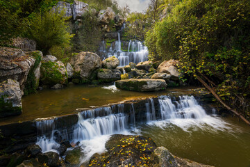 The beautiful Bajouca waterfall in Sintra, Portugal