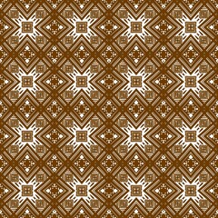 Retro geometric pattern in repeat. Fabric print. Damask style Seamless pattern background, mosaic ornament, vintage style. Design for prints on fabrics