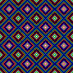 Seamless geometric folklore ornament, Tribal ethnic texture. Seamless striped pattern in Aztec style, Figure tribal embroidery, Scandinavian, Ikat pattern