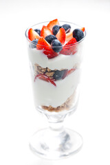 muesli with white yogurt and fruit