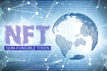 Illustration of NFT - non-fungible token