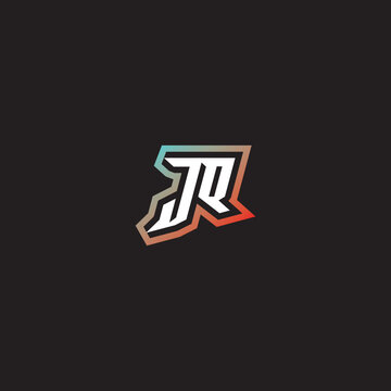 JQ initial gradation color concept esport logo design