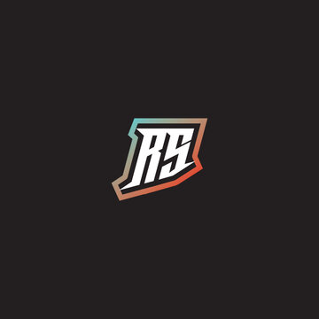 RS initial gradation color concept esport logo design