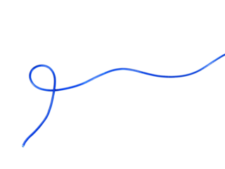 Blue wire cable of usb and adapter isolated on white background.Selection focus.