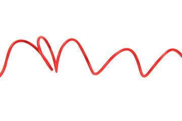 shape or force wire cable of usb and adapter into a curve or angle.isolated on white background.Electronic Connector.Selection focus.