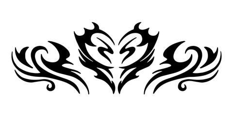 Celtic Heart pattern. Oriental tattoo for the lower back. Girl's transferable temporary tattoo