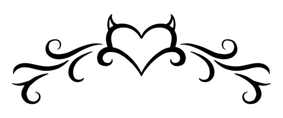 Celtic Heart pattern. Oriental tattoo for the lower back. Girl's transferable temporary tattoo