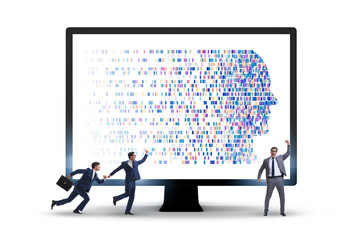 Businessman in genome data concept