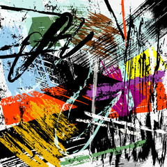 abstract colorful background pattern, with stripes, lines, waves, paint strokes and splashes