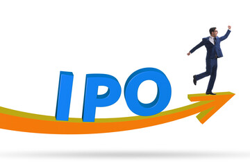Businessman in the initial public offering IPO concept