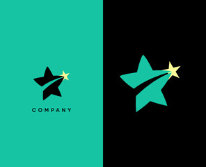 Star Logo. Star through star icon. Line Style Can be used for Business and Brand Logos. Flat Vector Logo Design Template Element.