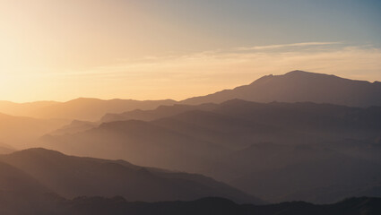 sunset in the mountains