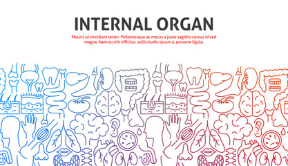 Internal Organ Outline Concept. Vector Illustration of Outline Design.