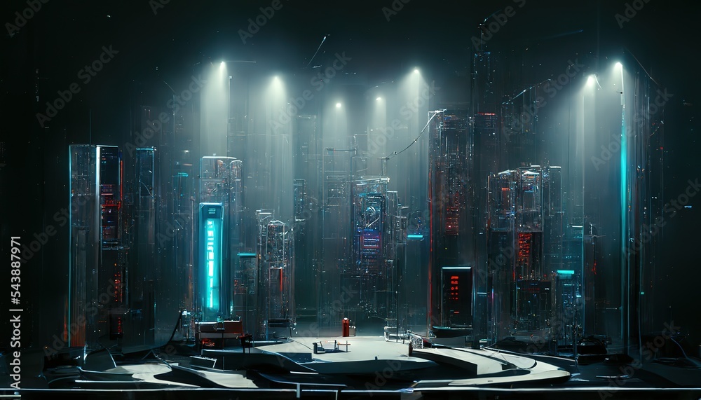 Poster an innovative concept for a modern laboratory. 3d rendering