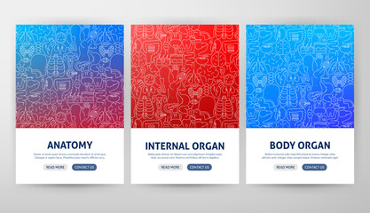 Anatomy Flyer Concepts. Vector Illustration of Outline Design.