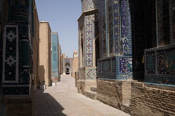 Mausolei ricoperti di maioliche Shah-i-Zinda Samarcanda Uzbekistan