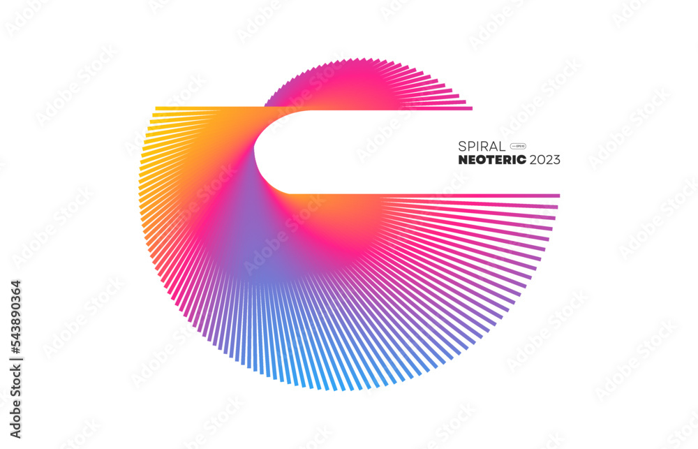 Wall mural creative symbol line art design. abstract circle lines with a curved style isolated on white backgro
