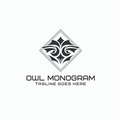 Owl logo monogram creative vector logo design