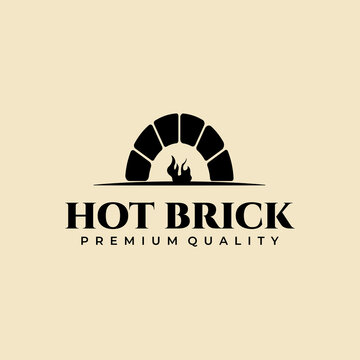 Hot brick logo vector illustration design template
