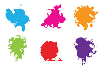 Abstract vector splatter set color background design. illustration vector design.