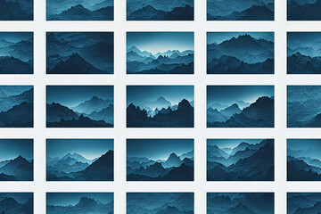 Mountains seamless textile pattern 3d illustrated