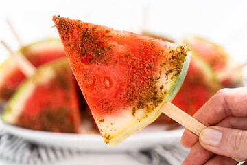 Chili lime watermelon pops