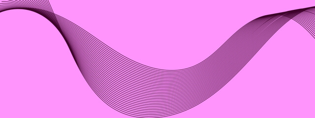 Abstract modern colorful wavy stylized blend liens on pink background. Blending gradient colors. Vector illustration, lines created using blend tool.