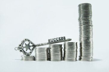 Key on ascending stacked coins