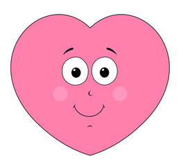 cute design of a cartoon pink heart with eyes